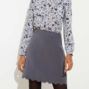 Loft Scalloped Hem Pocket Shift Skirt
